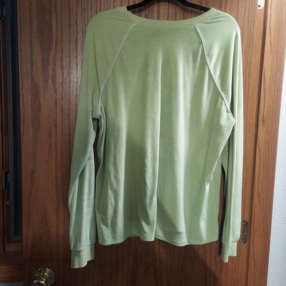 No Boundries NoBo Yellow Lime green Hustle Logo Womens Velvet Sweatshirt - Picture 3 of 7